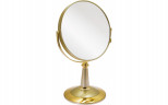 Зеркало косметическое Weisen B7"809 G5/G Gold наст кругл 2-стор 5-кр.ув.18 см с крист